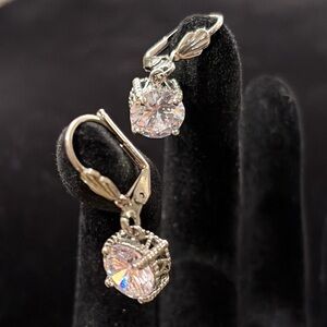 Sparkly CZ Crystal Drop Earrings, Lever back, beautiful for special occasions